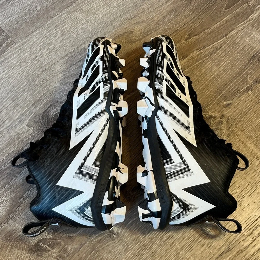 Adidas Freak Spark MD Football Cleats Black‎ White Geometric Graphic Mens 7.5